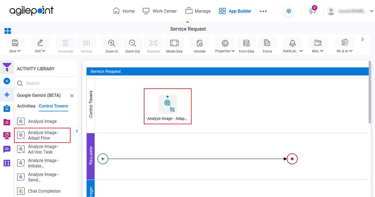 Drag Image Analyze Adapt Flow activity