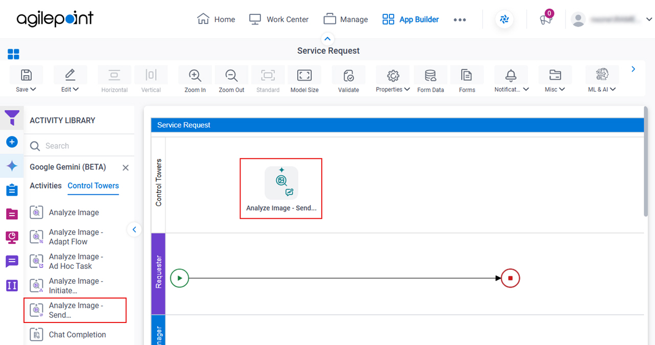 Drag Analyze Image Send Notification activity