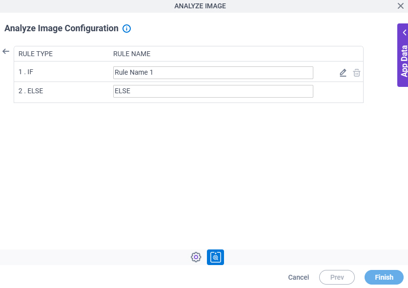 Analyze Image Configuration Triggering Event tab Set Trigger Condition screen