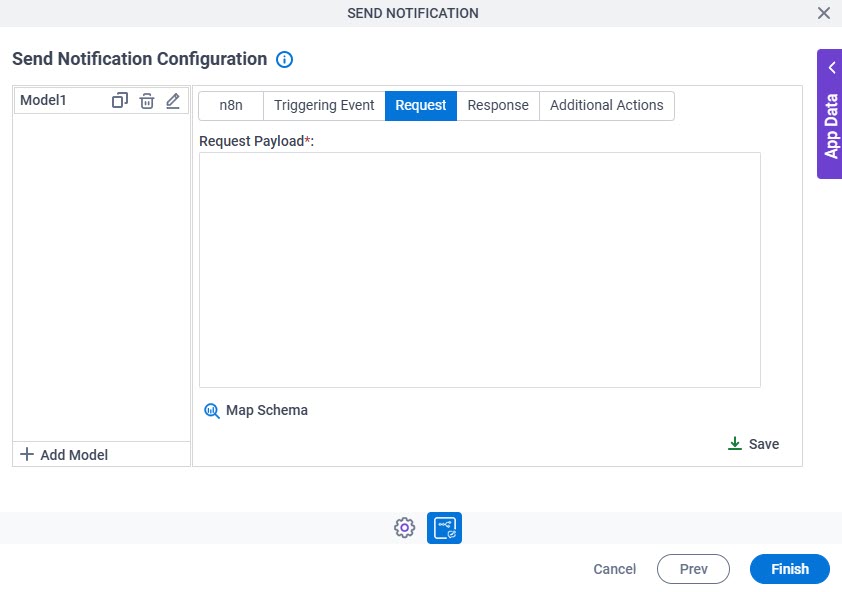 Send Notification Configuration Request tab