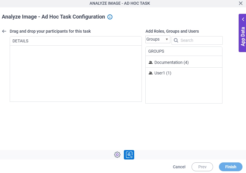 Participants screen