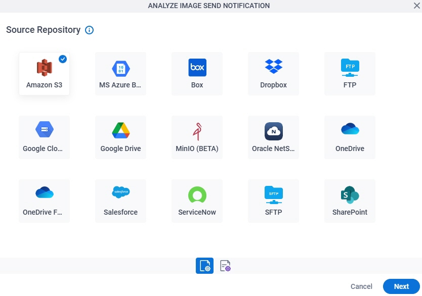 Source Repository screen