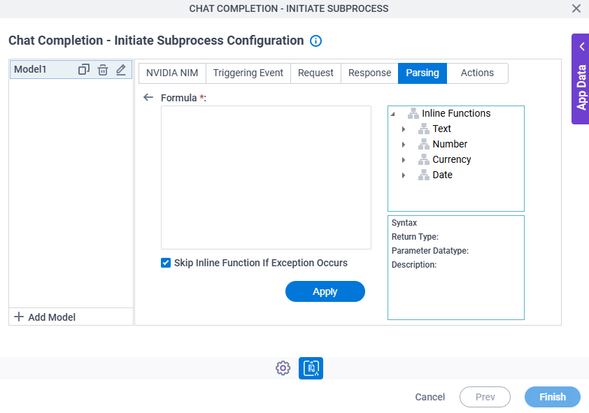 Chat Completion Initiate Subprocess Configuration Parsing Inline Function screen