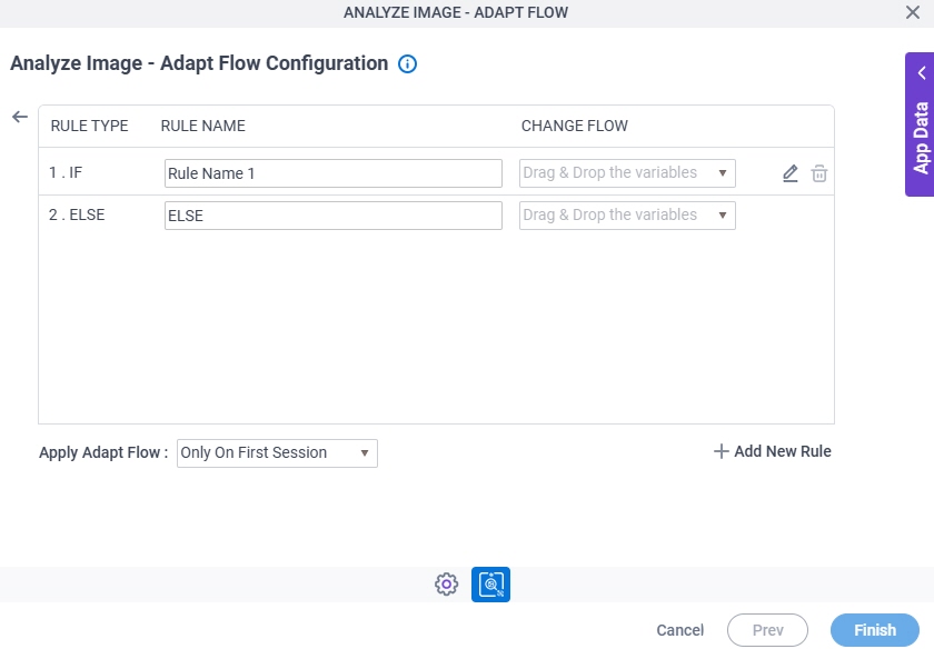 Chat Completion Adapt Flow Configuration Additional Actions Set Action Trigger Condition screen
