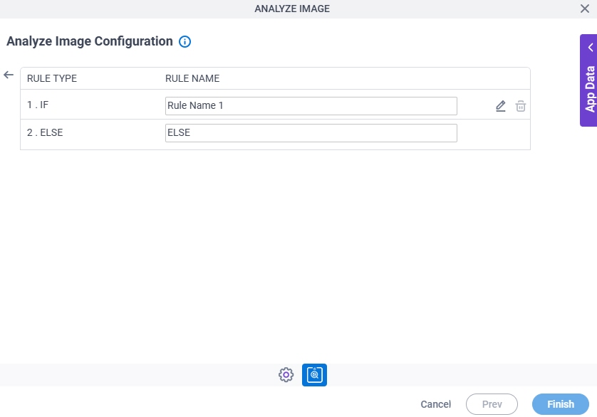 Analyze Image Configuration Triggering Event tab Set Trigger Condition screen