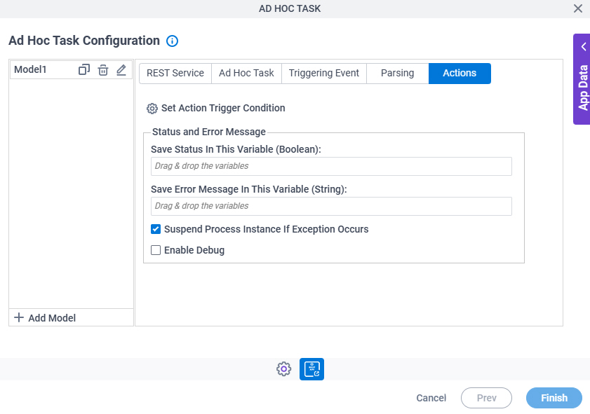 Actions tab