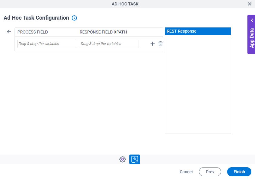 Ad Hoc Task Configuration Ad Hoc Mapping screen
