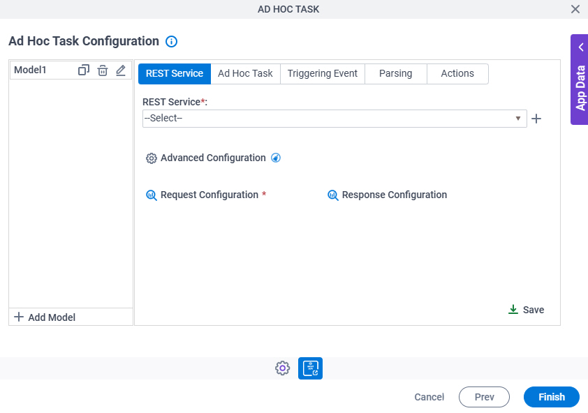 Ad Hoc Task Configuration REST Service tab