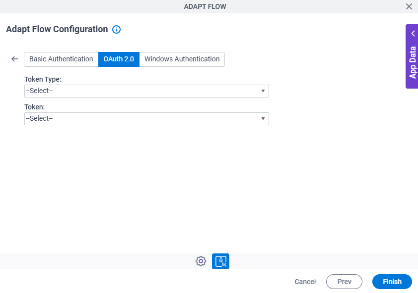 Adapt Flow Configuration REST Service Authentication OAuth 2 tab