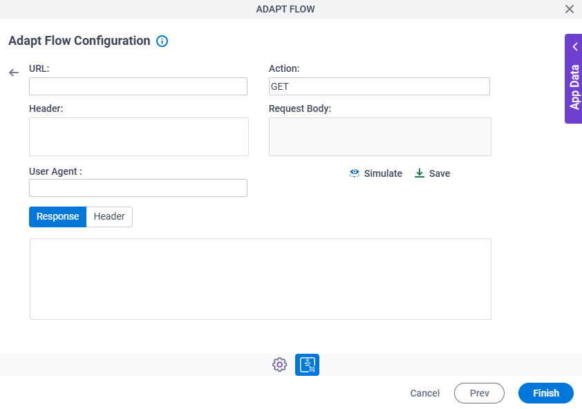 Adapt Flow Configuration > REST Service > Simulate screen