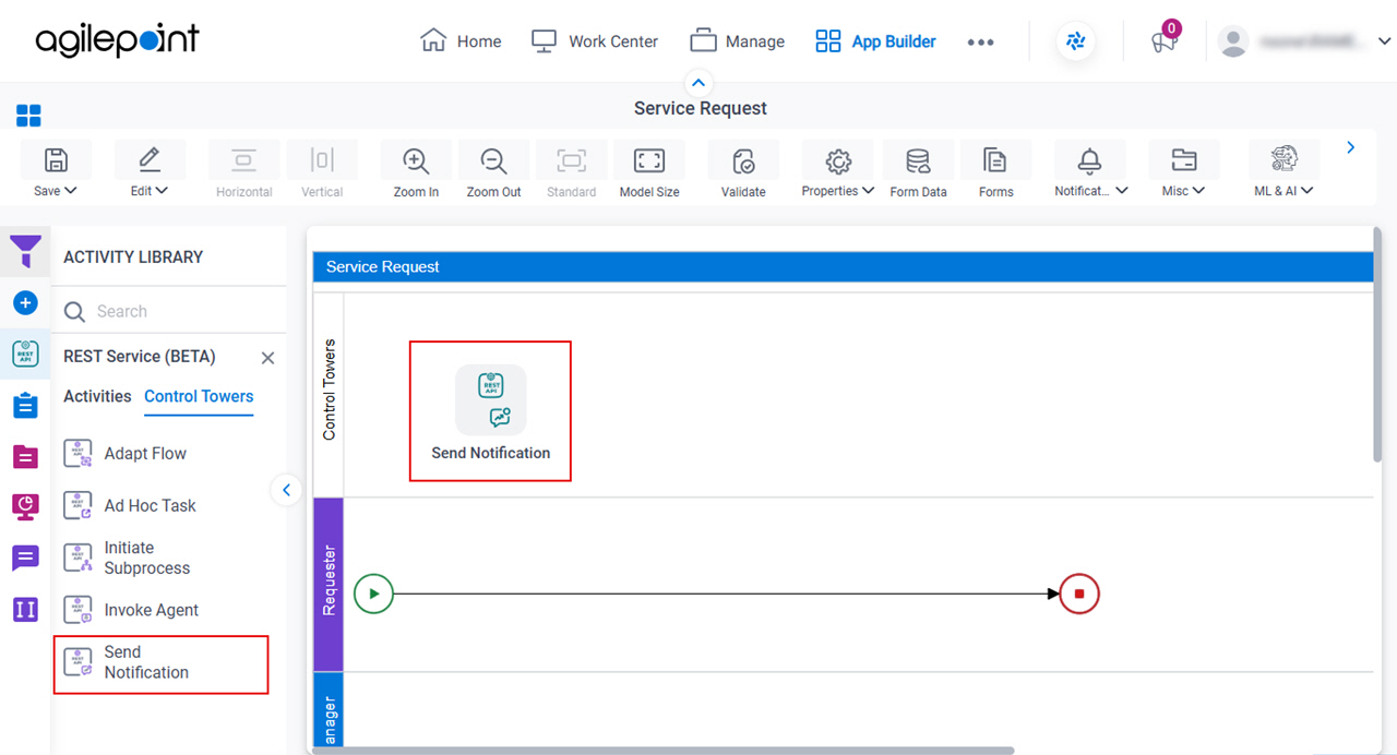 Drag Send Notification activity