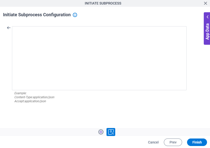 Initiate Subprocess Configuration REST Service Plain Header screen