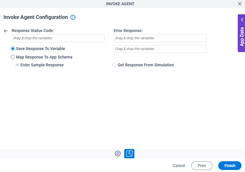 Invoke Agent Configuration REST Service Response Configuration screen