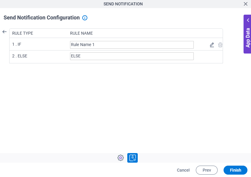 Send Notification Configuration Triggering Event tab Set Trigger Condition screen