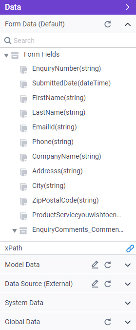 Form Data tab