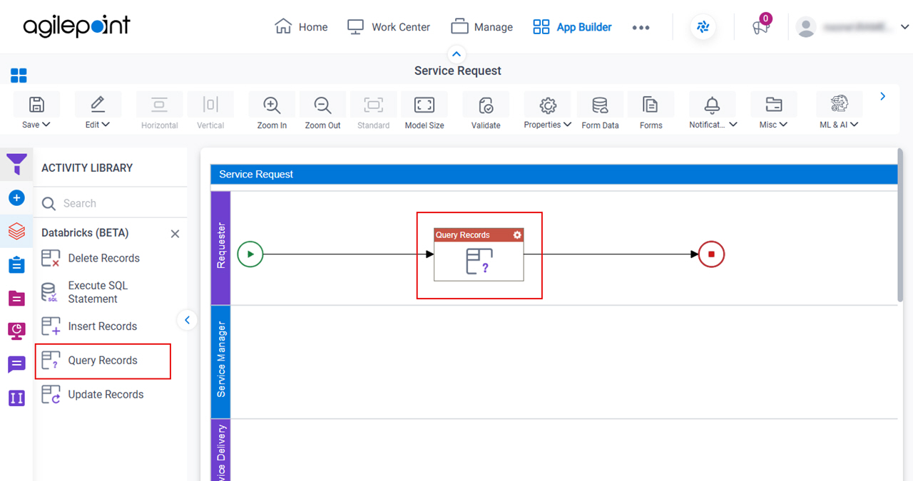 Query Records activity