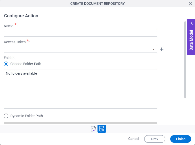 Dropbox Create Document Repository screen