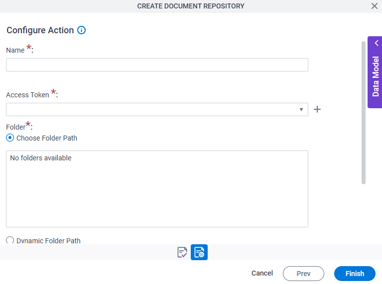 ServiceNow Create Document Repository screen