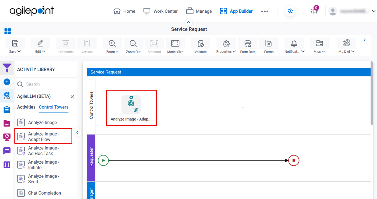 Drag Analyze Image Adapt Flow activity