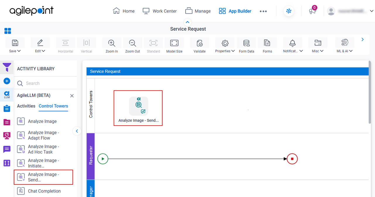 Drag Analyze Image Send Notification activity
