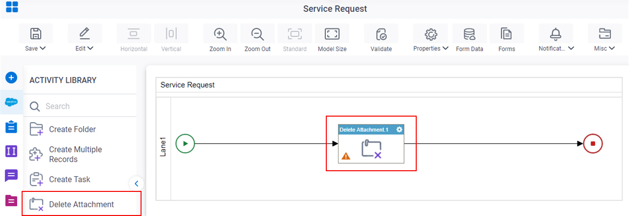 Delete Attachment activity
