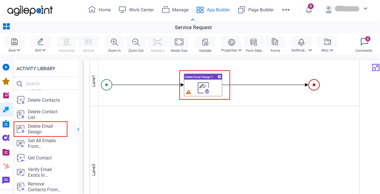 Drag Delete Email Design activity