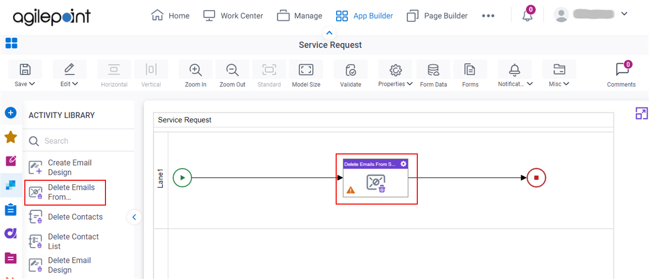 Drag Delete Emails From Suppression Group activity