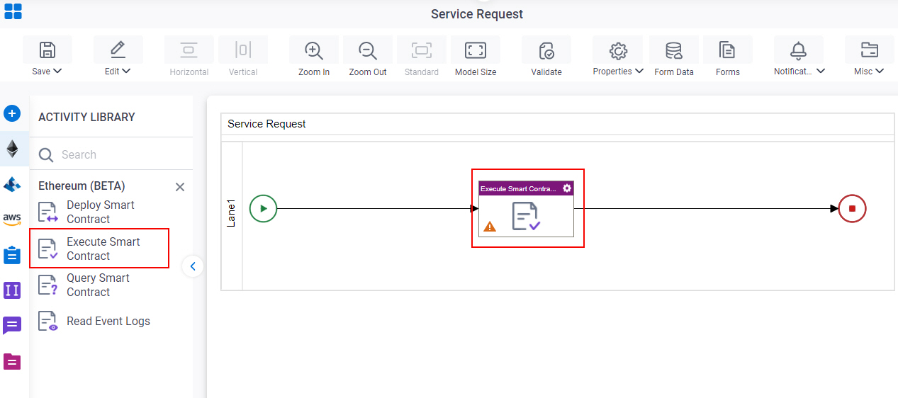 Drag Execute Smart Contract activity