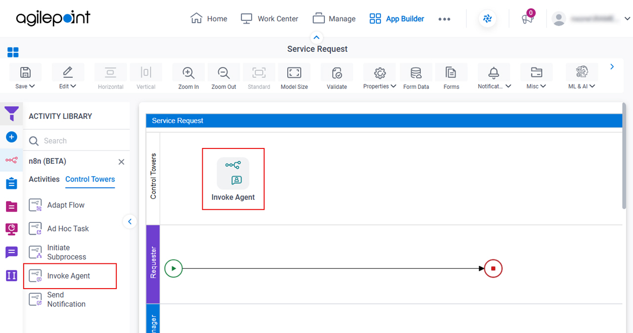 Drag Invoke Agent activity