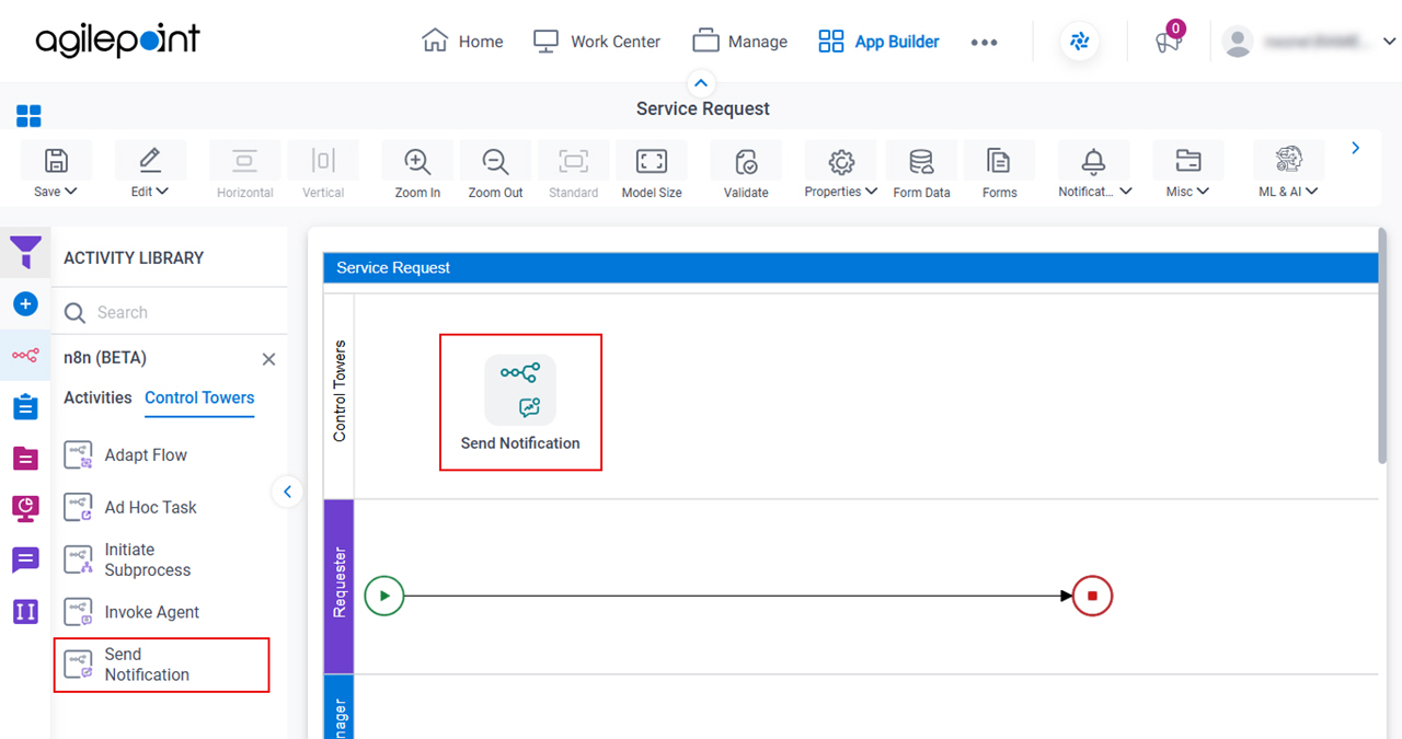 Drag Send Notification activity