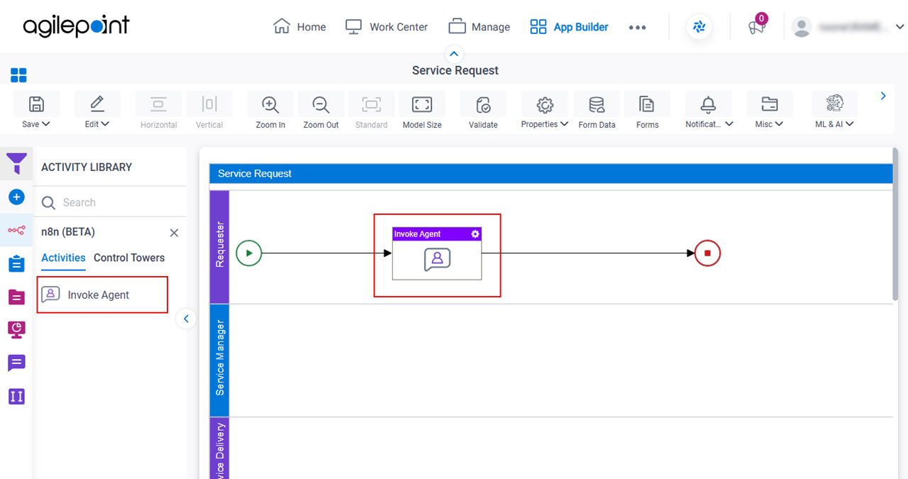 Drag Invoke Agent activity