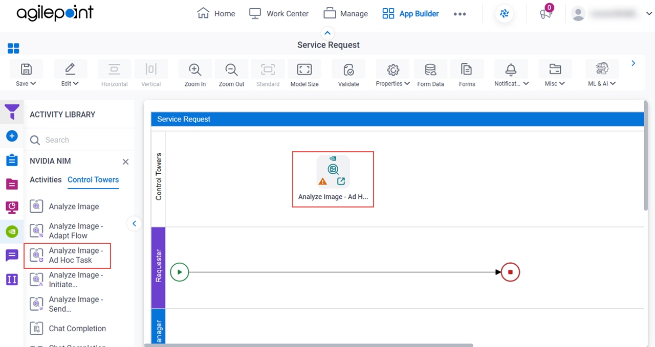 Drag Analyze Image Ad Hoc Task activity