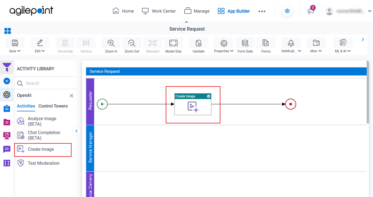 Drag Create Image activity