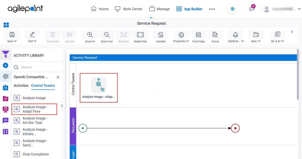Drag Analyze Image Adapt Flow activity