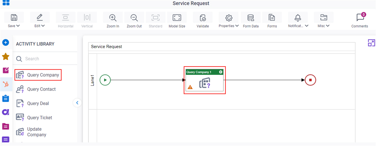 Drag Query Company activity