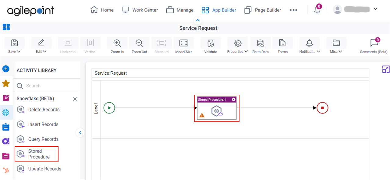 Drag Stored Procedure activity