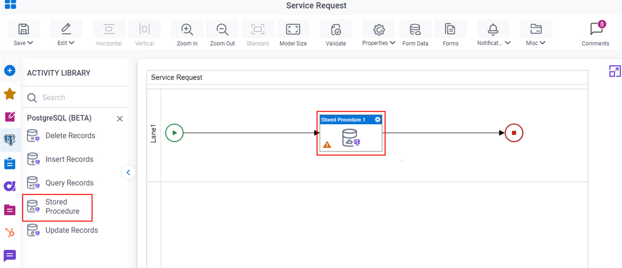 Drag Stored Procedure activity