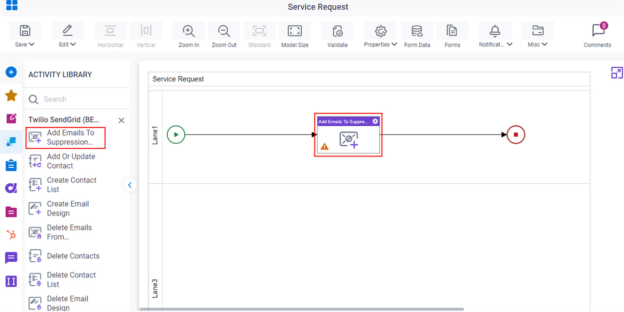 Drag Add Emails To Suppression Group activity