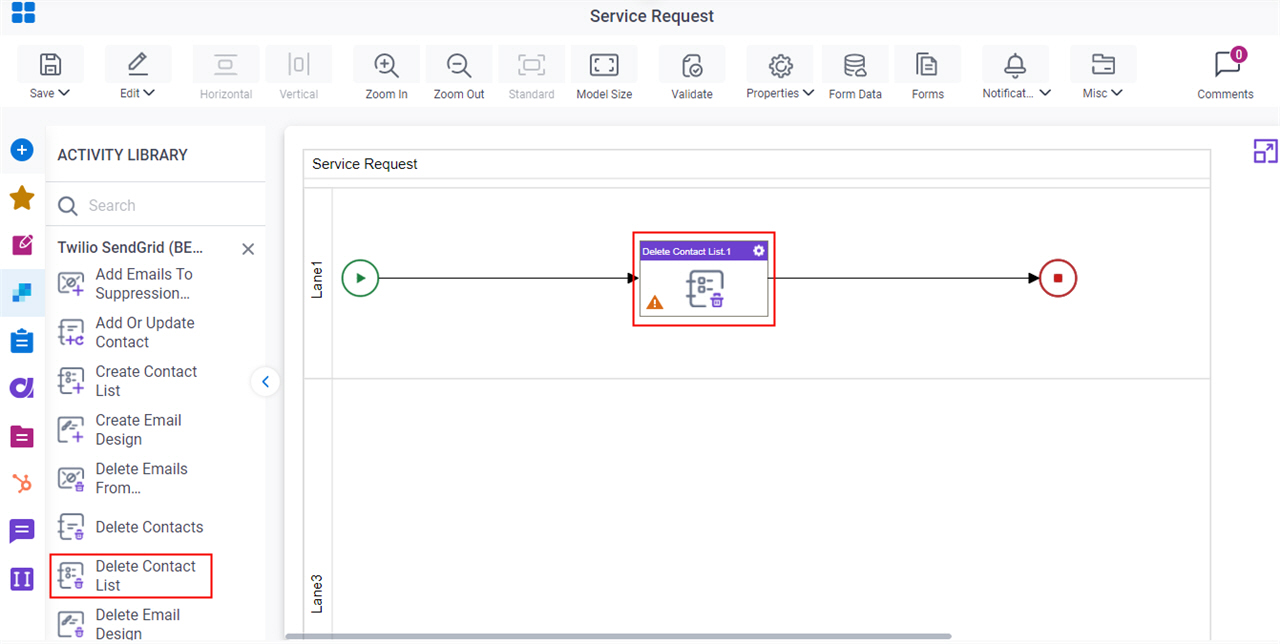 Drag Delete Contact List activity