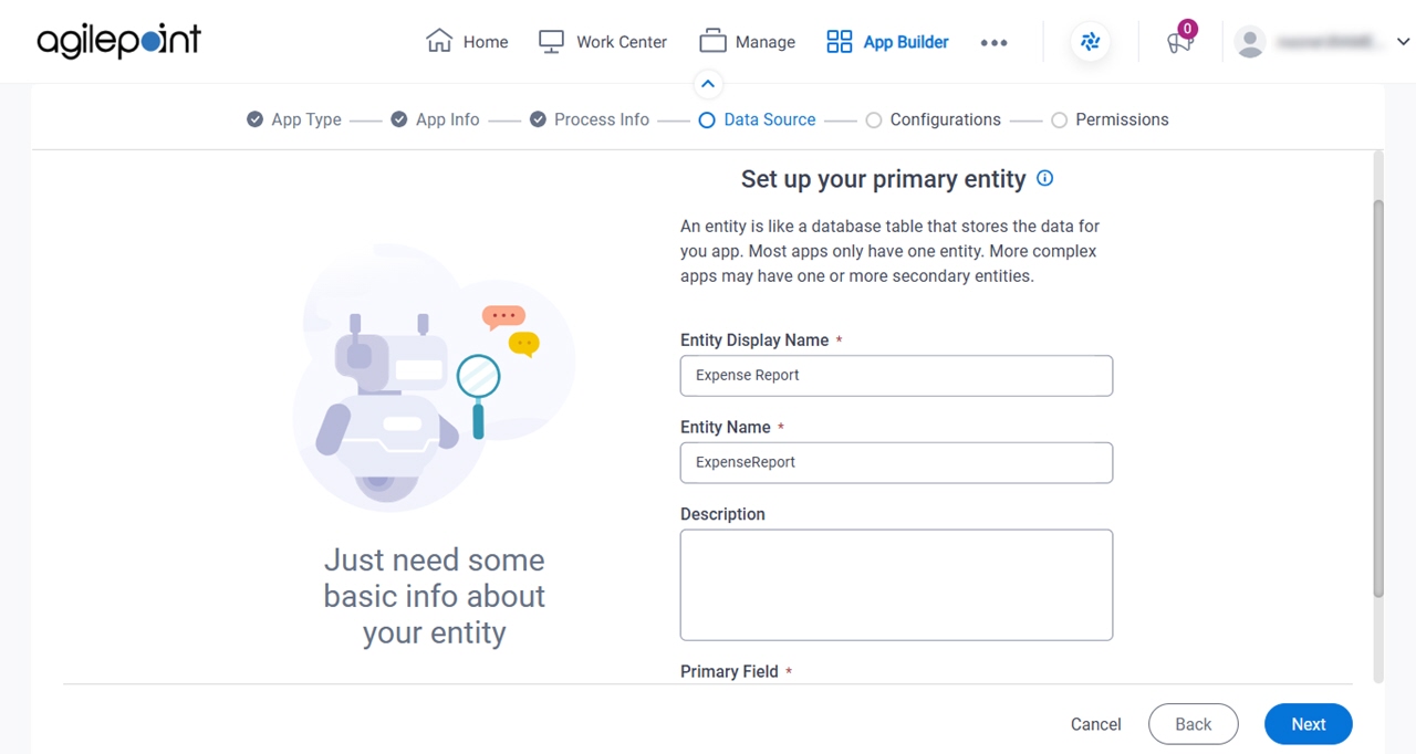 Set up your primary entity screen