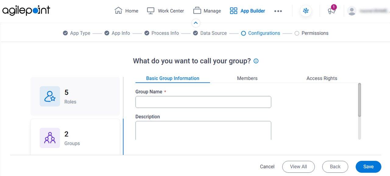 Groups screen