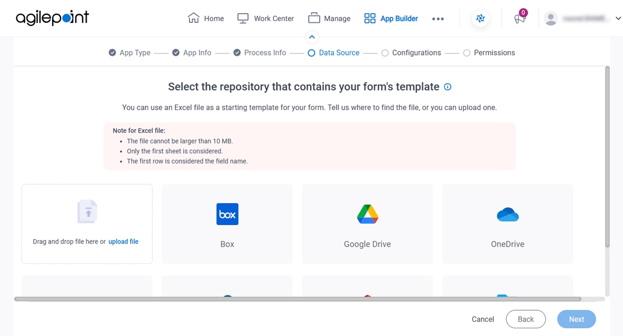 Select the repository that contains your forms template screen