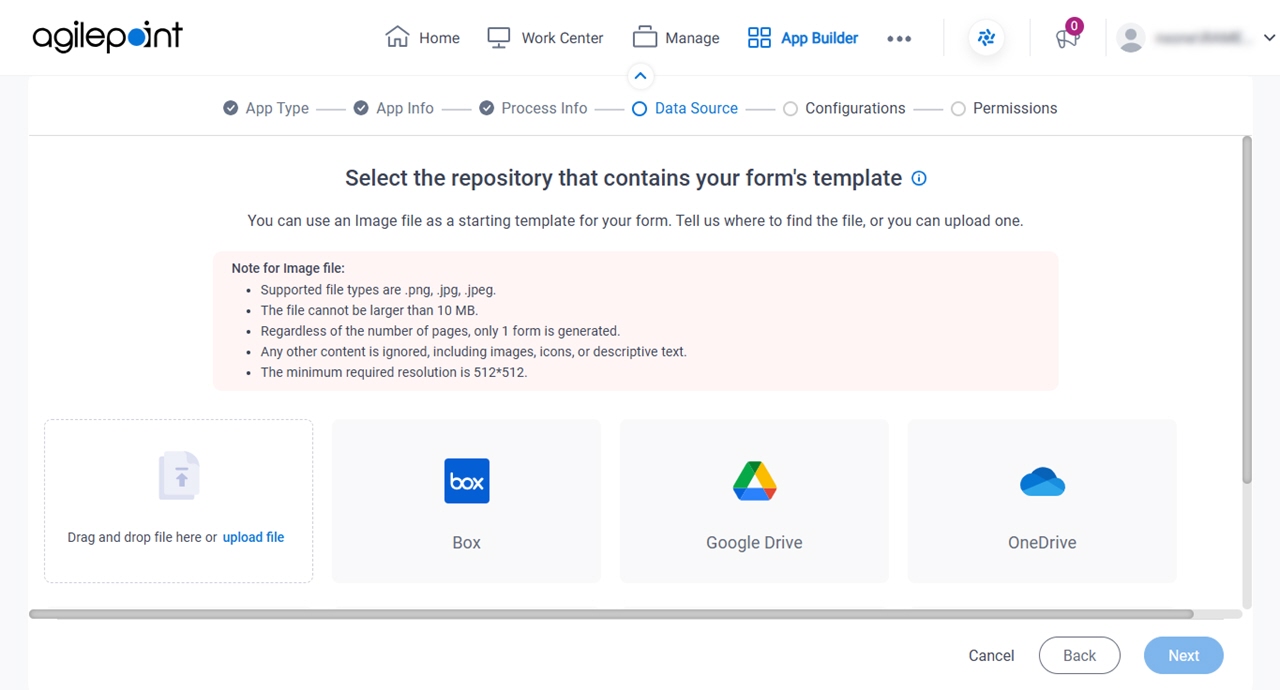 Select the repository that contains your forms template screen
