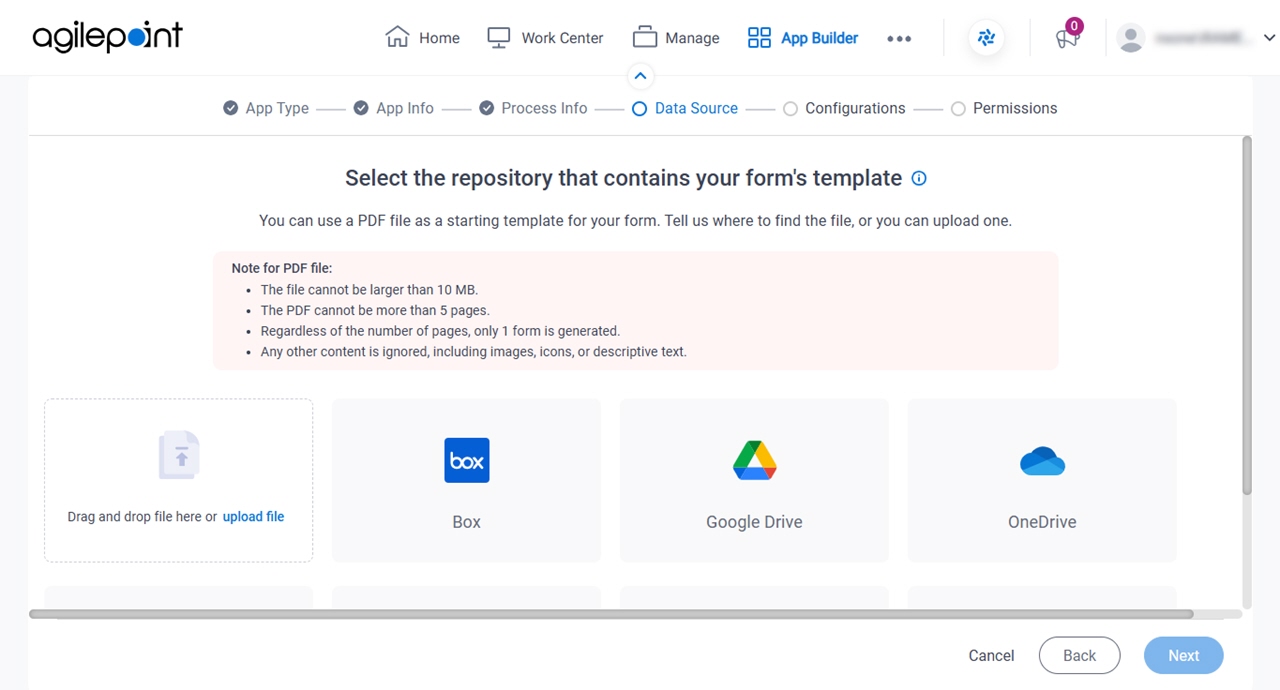 Select the repository that contains your forms template screen