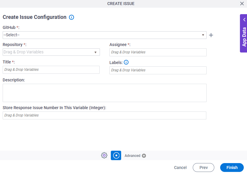 Create Issue Configuration screen