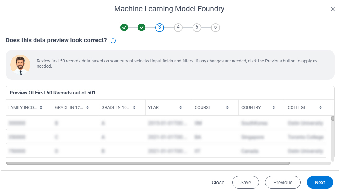 Does this data preview look correct screen