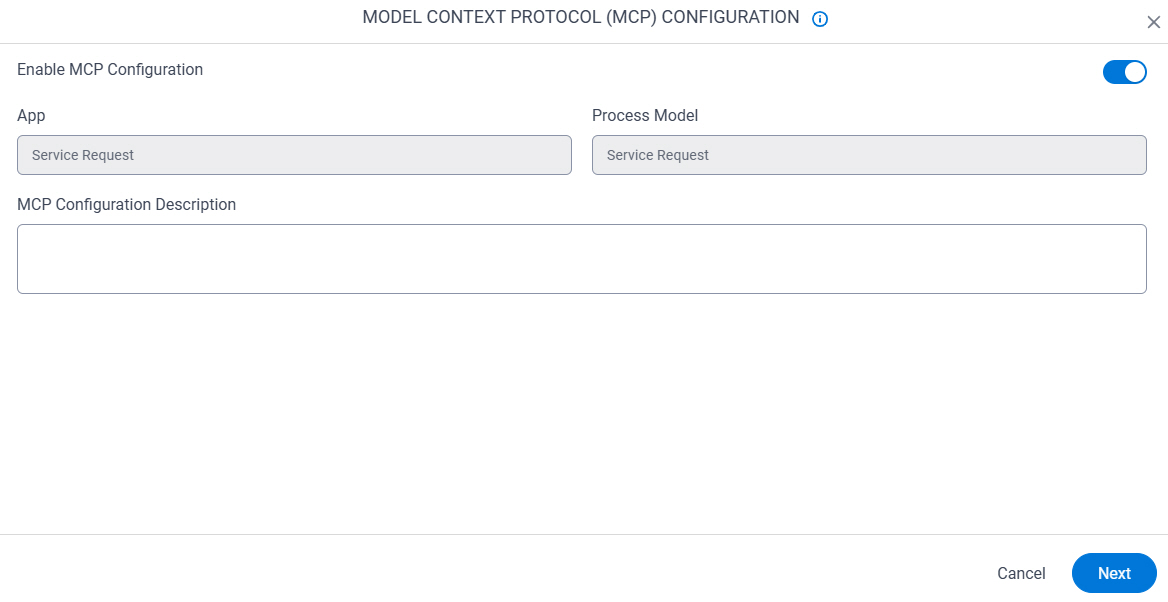 MCP Configuration screen