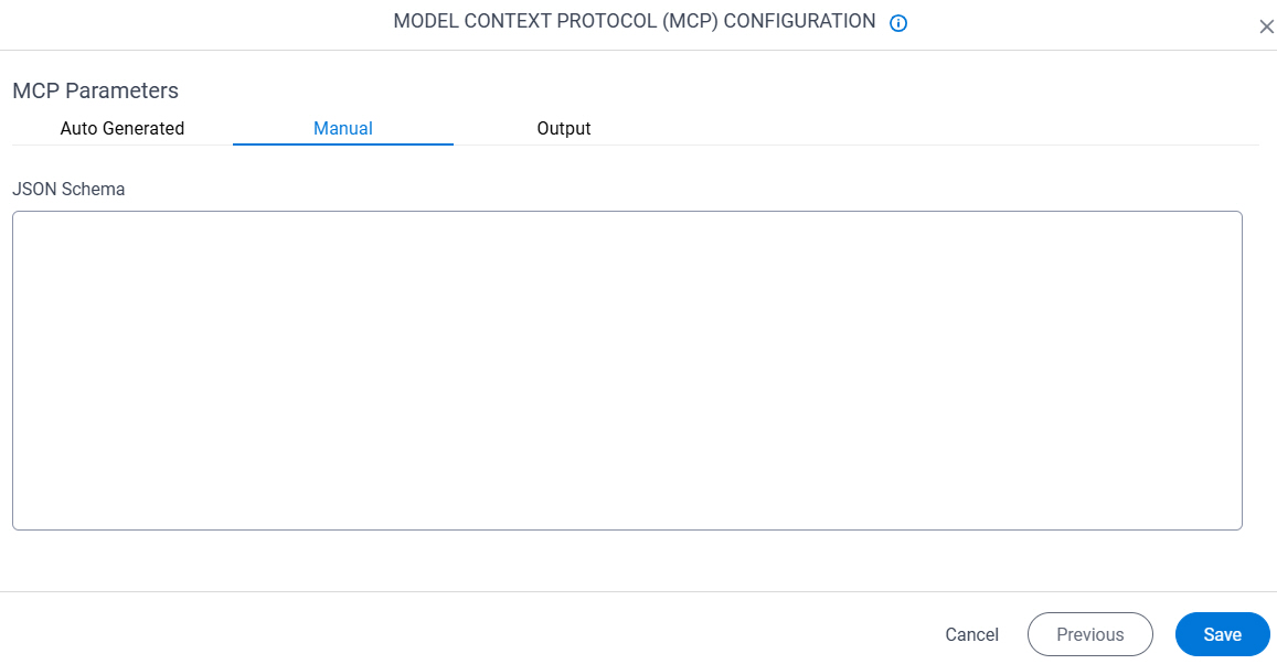 MCP Parameters Custom screen