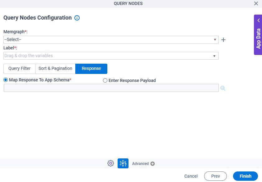 Query Nodes Configuration Response tab