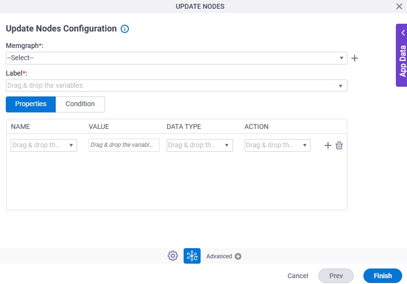 Update Nodes Configuration Properties tab